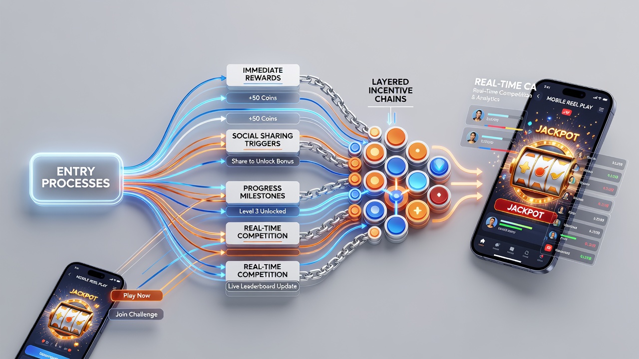 Illustration von Incentive-Ketten in Live-Casino-Tischen und mobilen Apps
