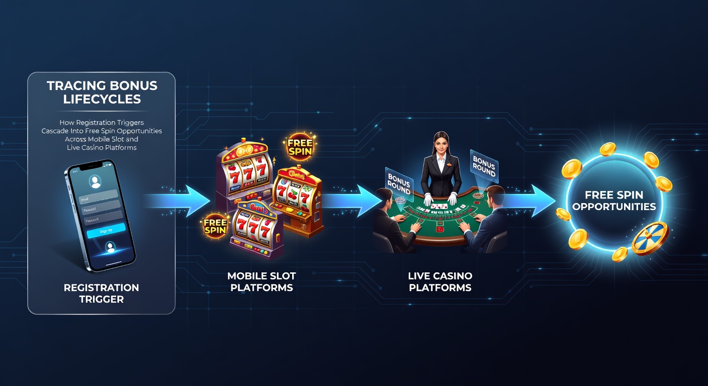 Diagramm zum Ablauf von Bonus-Lebenszyklen nach der Registrierung in mobilen Casino-Plattformen